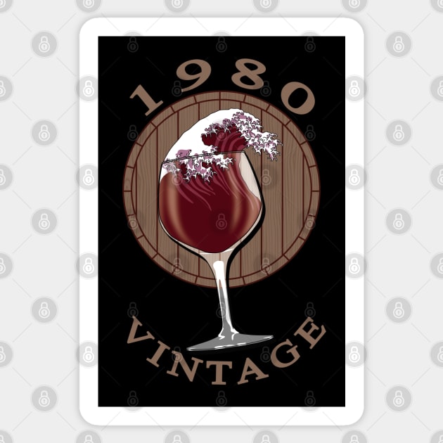 Wine Lover Birthday - 1980 Vintage Sticker by TMBTM